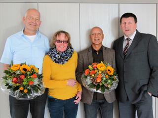 Auf dem Bild von rechts nach links: Ulrich Francken (Bürgermeister), Khalid Rashid (Kultur & Tourismus), Margret Verhülsdonk (Personalrat) und Johannes Peters (Fachbereichsleiter und allgemeiner Vertreter des Bürgermeisters)