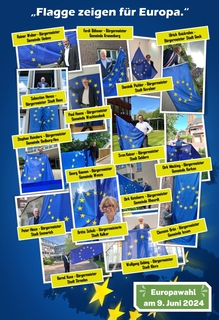 Bürgermeisterin und Bürgermeister des Kreises Kleve zeigen Flagge für Europa