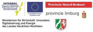 Das Projekt 'Dynamic Borders' wird gefördert durch: Interreg Deutschland Nederland, Europäische Union, Provincie Noord-Brabant, Provincie Limburg und dem Ministerium für Wirtschaft, Innovation, Digitalisierung und Energie NRW
