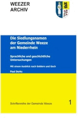 Deckblatt der Weezer Schriftenreihe "Die Siedlungsnamen der Gemeinde Weeze am Niederrhein"