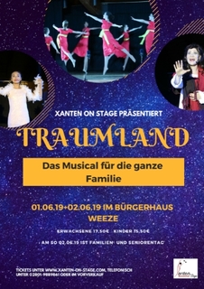 Plakat: Traumland - Das Musical für die ganze Familie im Bürgerhaus Weeze