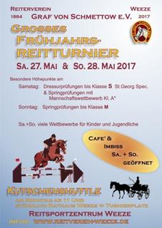 Turnierplakat Großes Frühjahrsturnier - Reiterverein Weeze Graf von Schmettow e.V.