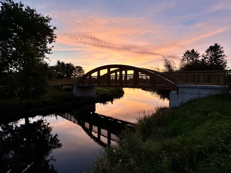 Niersbrücke bei Sonnenuntergang