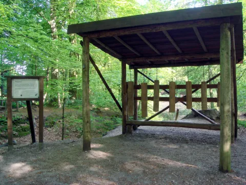 Station der Sieben Quellen Station des Natur-Erlebnis-Pfades mit Klanghölzern