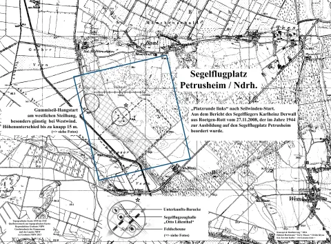 Lageplan für das Segelfluggelände "Petrusheim" Lageplan Segelfluggelände "Petrusheim" Kartenansicht