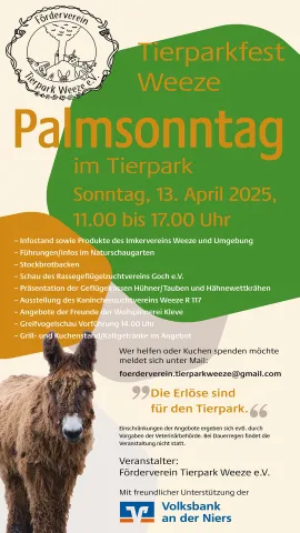 Plakat zum Tierparkfest am Palmsonntag